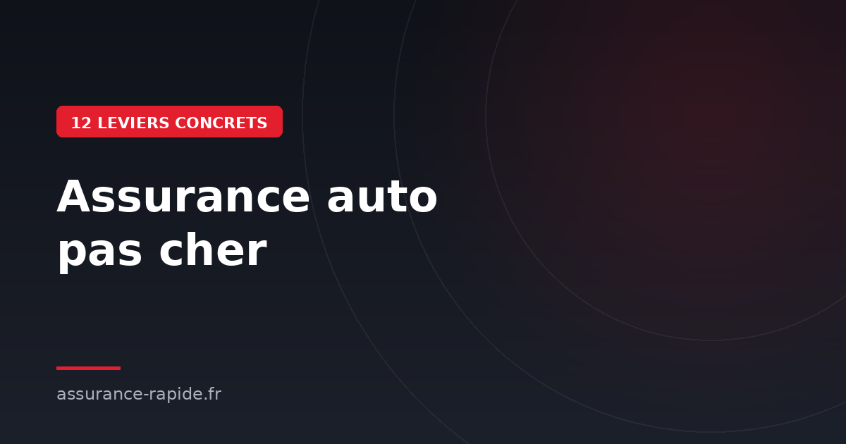 Assurance auto pas cher : 12 leviers qui marchent vraiment